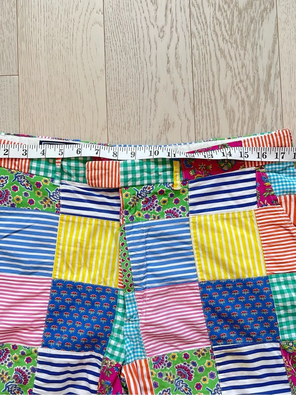 Polo Ralph Lauren Vintage Y2K patchwork colorblock colorful Cotton Shorts 35